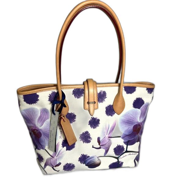 Dooney & Bourke Orchid Blossom Tote – Elegant Floral Canvas Handbag - Picture 1 of 5